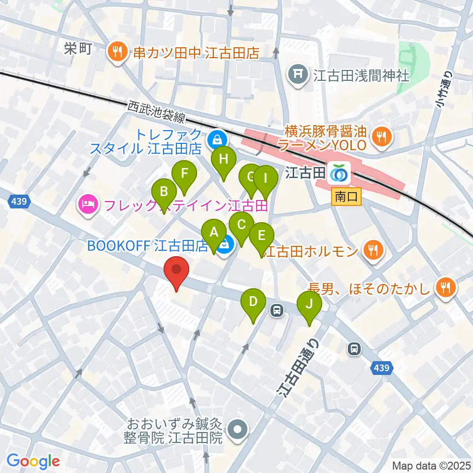 江古田マーキー周辺のカフェ一覧地図