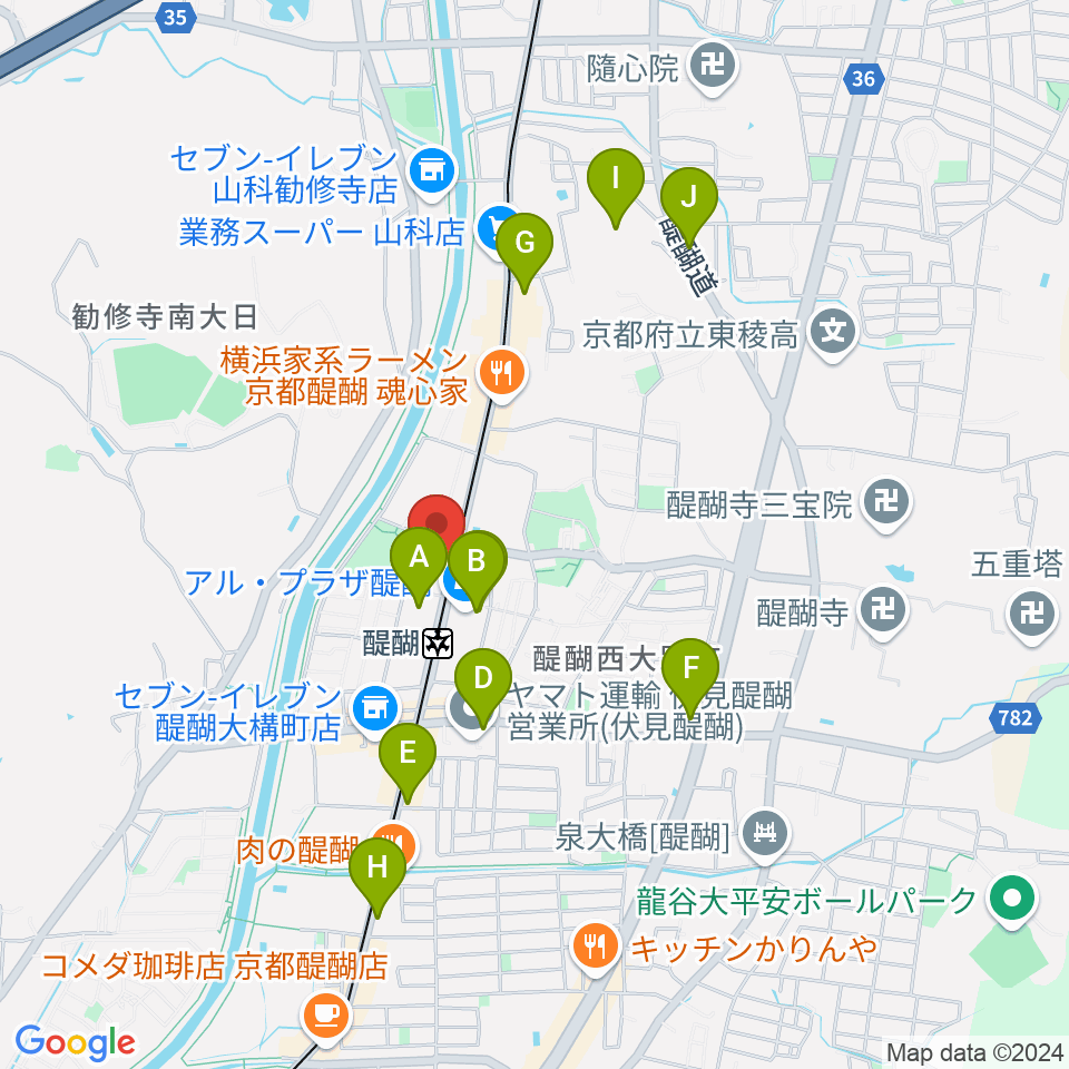 JEUGIA ダイゴセンター周辺のカフェ一覧地図