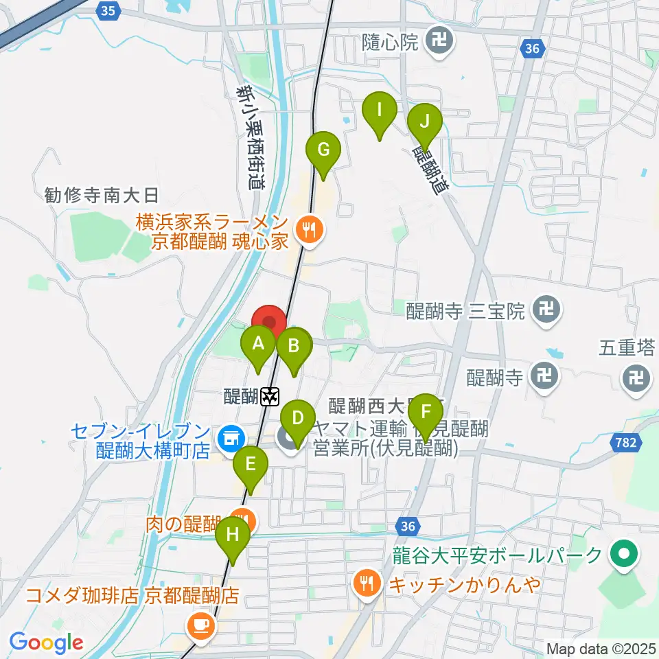 JEUGIA ダイゴセンター周辺のカフェ一覧地図