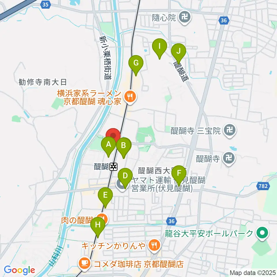 JEUGIA ダイゴセンター周辺のカフェ一覧地図