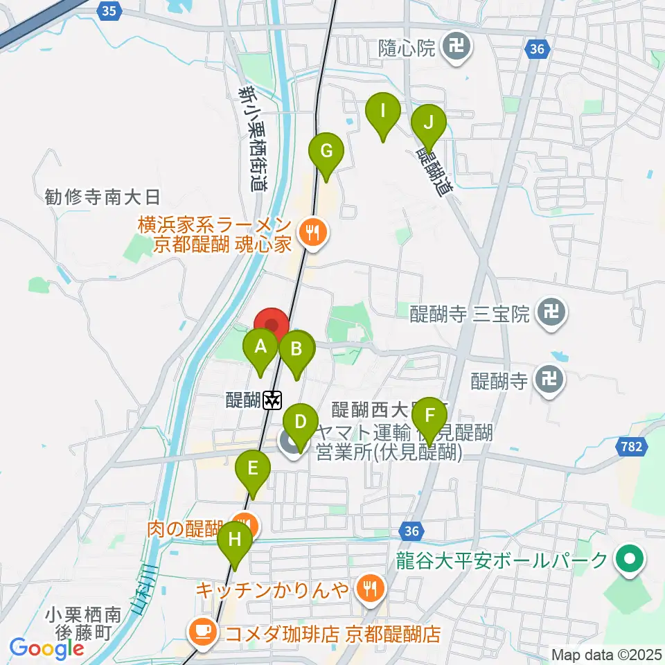 JEUGIA ダイゴセンター周辺のカフェ一覧地図
