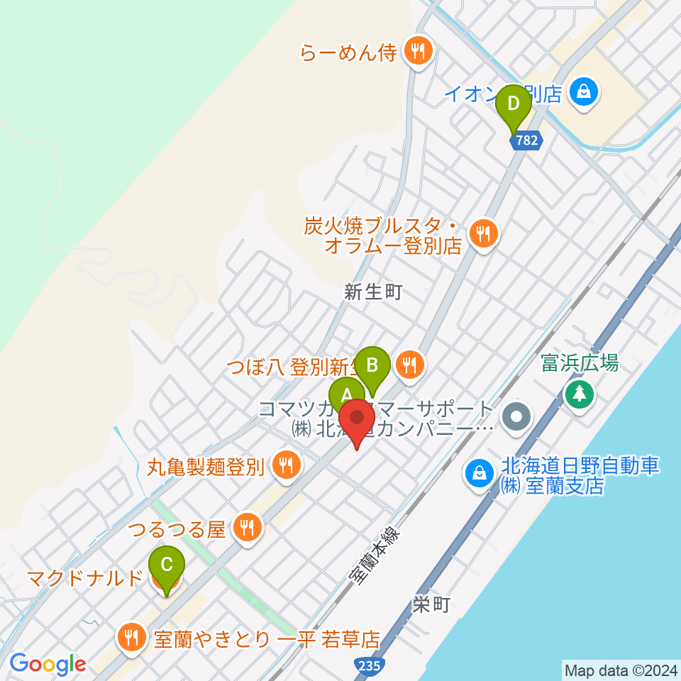 エルム楽器 新生センター周辺のカフェ一覧地図