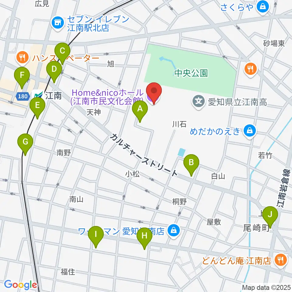 Home&nicoホール周辺のカフェ一覧地図