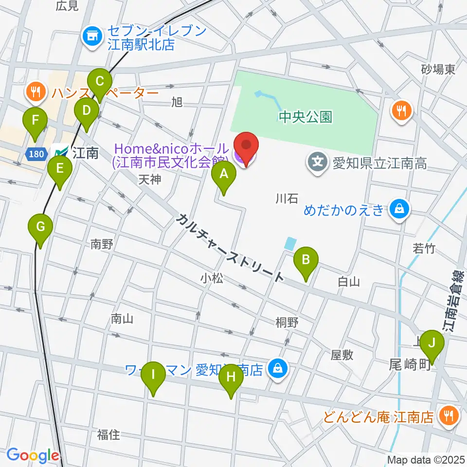 Home&nicoホール周辺のカフェ一覧地図