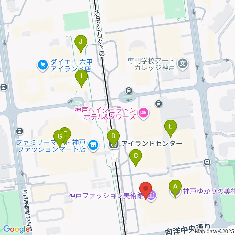 神戸ファッション美術館・オルビスホール周辺のカフェ一覧地図