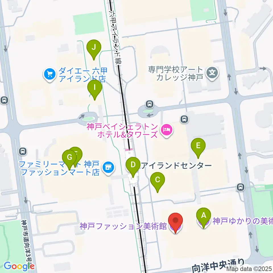 神戸ファッション美術館周辺のカフェ一覧地図