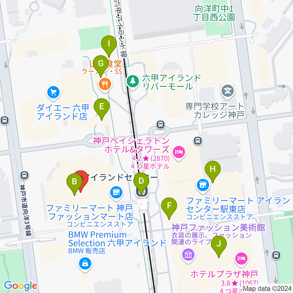 神戸ファッションマート周辺のカフェ一覧地図