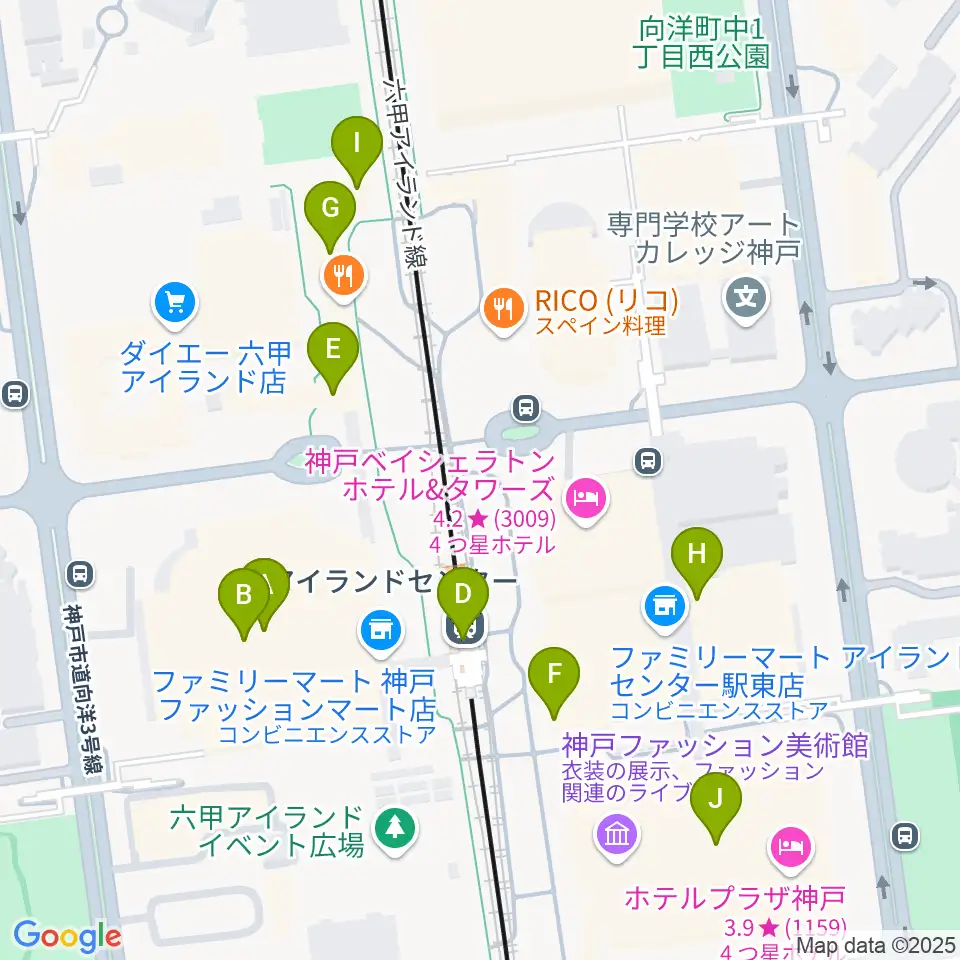 神戸ファッションマート周辺のカフェ一覧地図