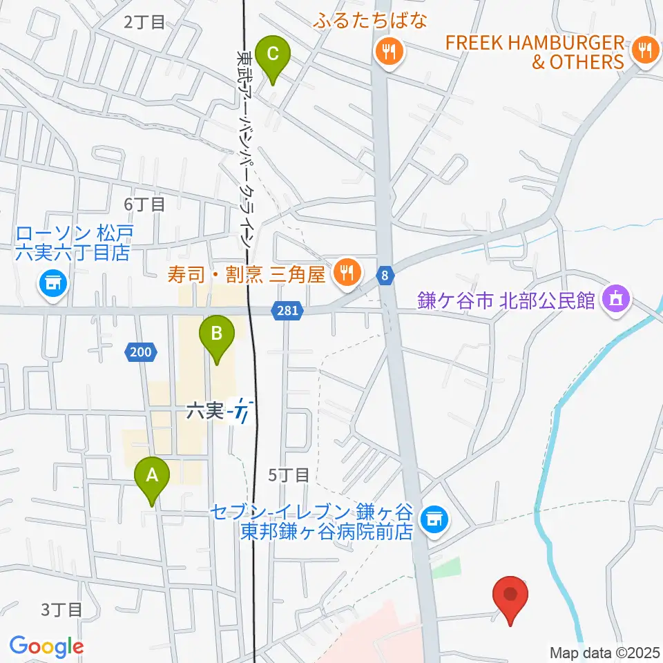 三好ギター教室周辺のカフェ一覧地図