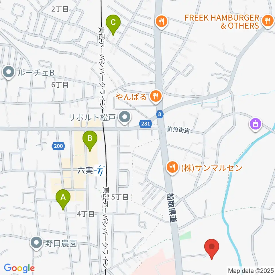 三好ギター教室周辺のカフェ一覧地図
