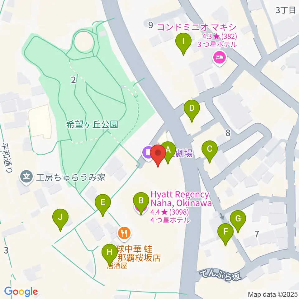 桜坂劇場周辺のカフェ一覧地図
