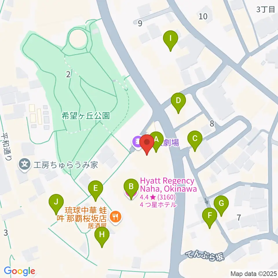 桜坂劇場周辺のカフェ一覧地図