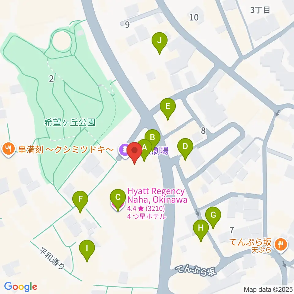 桜坂劇場周辺のカフェ一覧地図