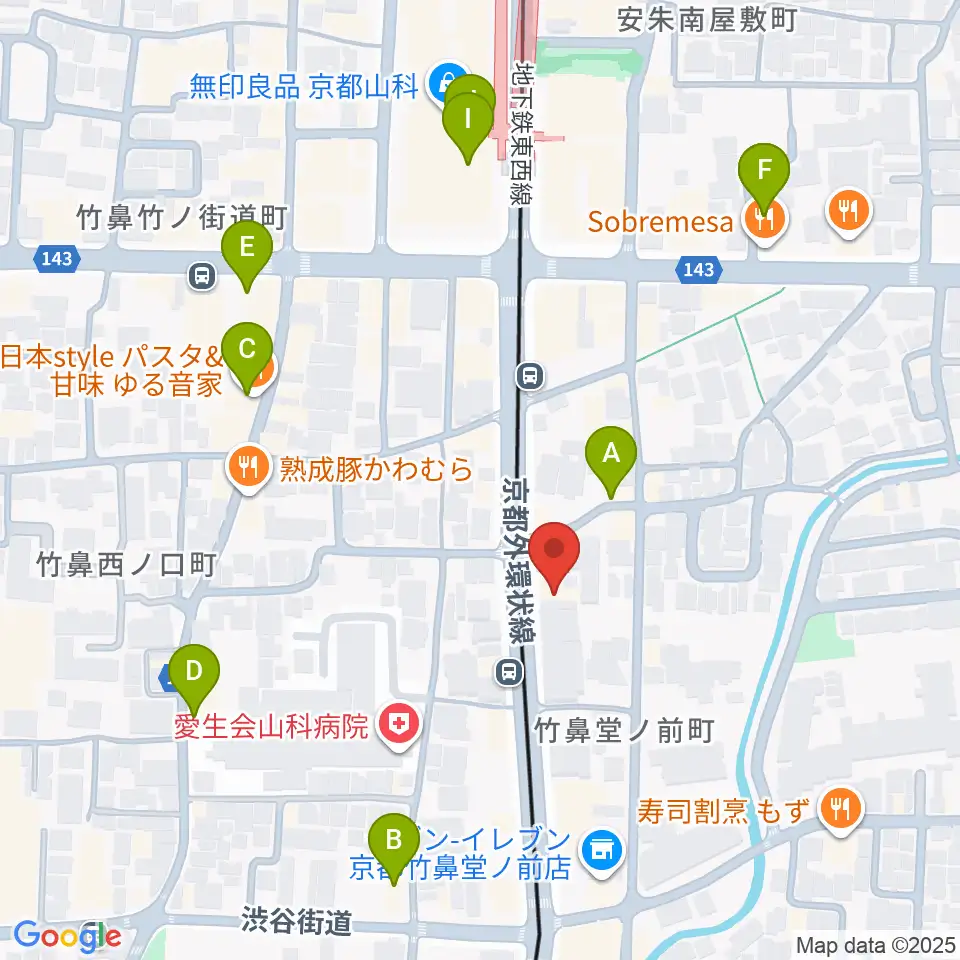 JEUGIA 山科センター周辺のカフェ一覧地図