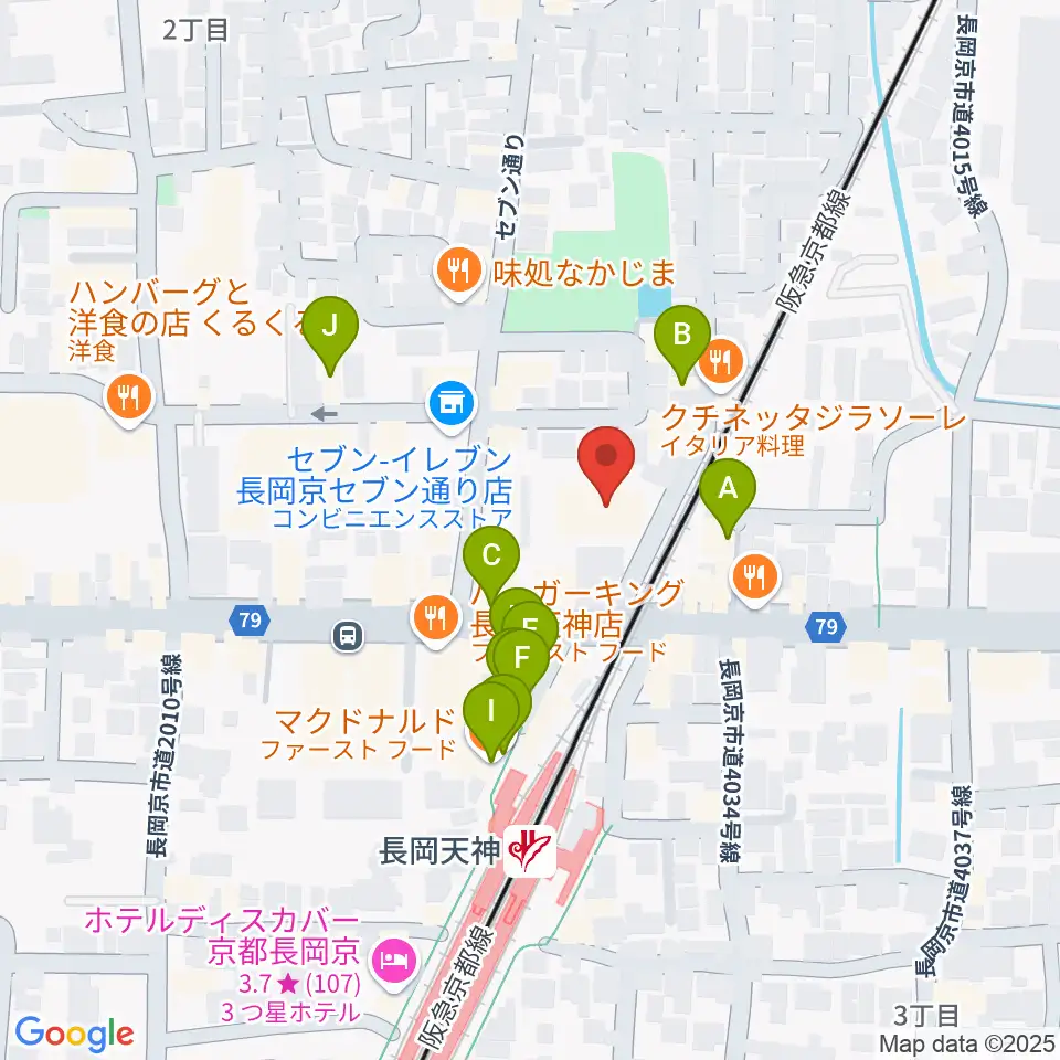 JEUGIA長岡京センター周辺のカフェ一覧地図