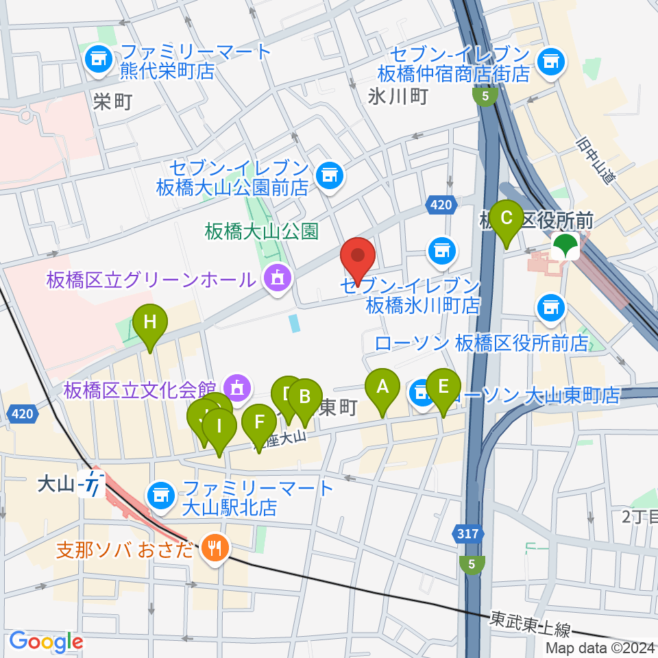 サブテレニアン周辺のカフェ一覧地図