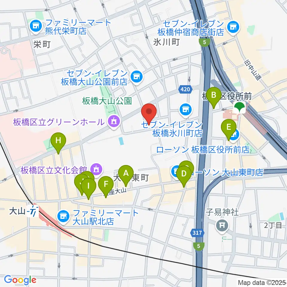 サブテレニアン周辺のカフェ一覧地図