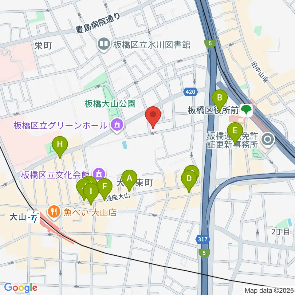 サブテレニアン周辺のカフェ一覧地図