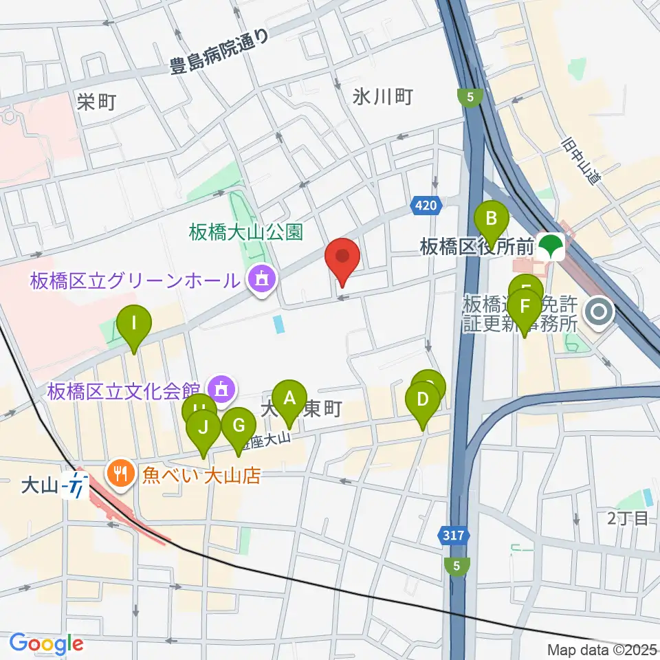 サブテレニアン周辺のカフェ一覧地図
