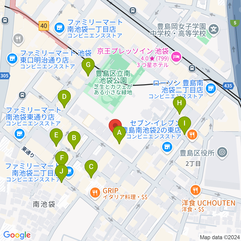 シアターグリーン周辺のカフェ一覧地図