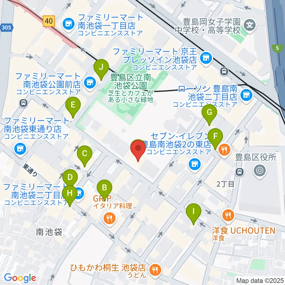 シアターグリーン周辺のカフェ一覧地図