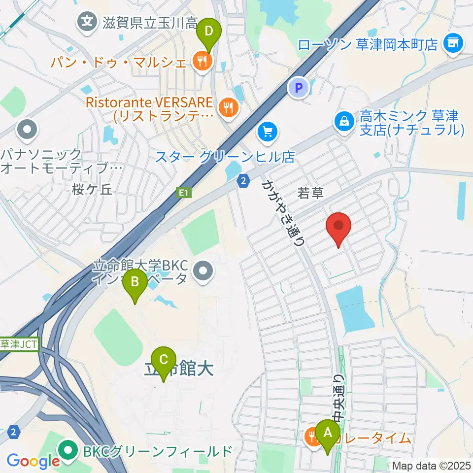 JEUGIA 若草教室周辺のカフェ一覧地図