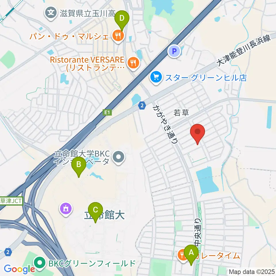 JEUGIA 若草教室周辺のカフェ一覧地図