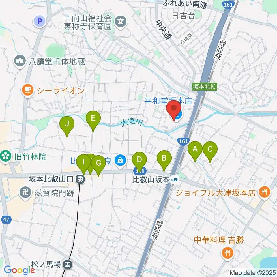 JEUGIA 坂本平和堂センター周辺のカフェ一覧地図