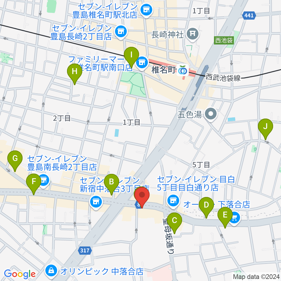 シアター風姿花伝周辺のカフェ一覧地図