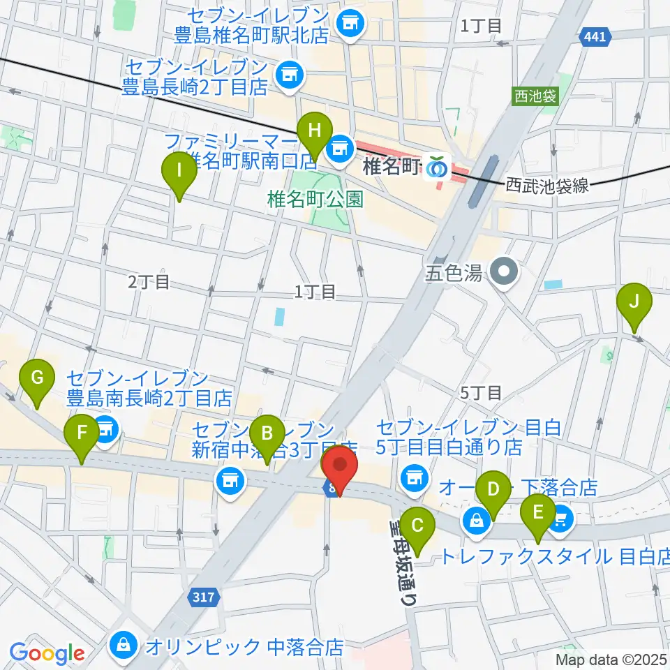 シアター風姿花伝周辺のカフェ一覧地図