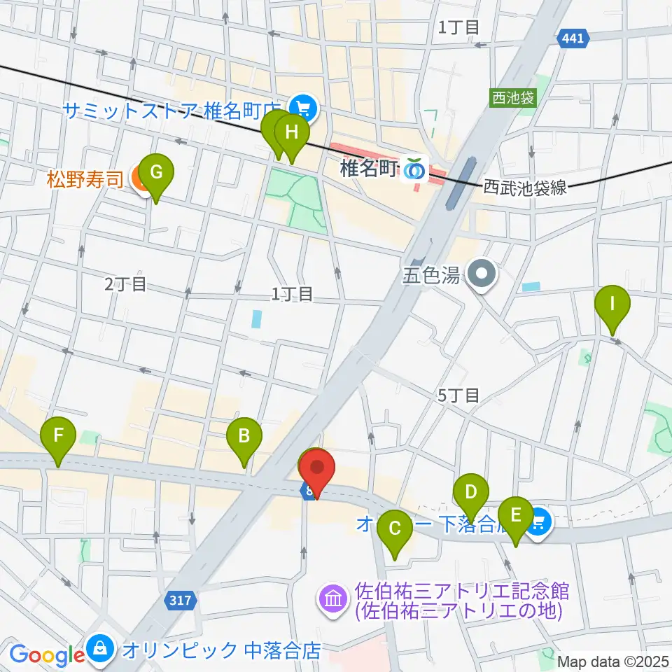 シアター風姿花伝周辺のカフェ一覧地図