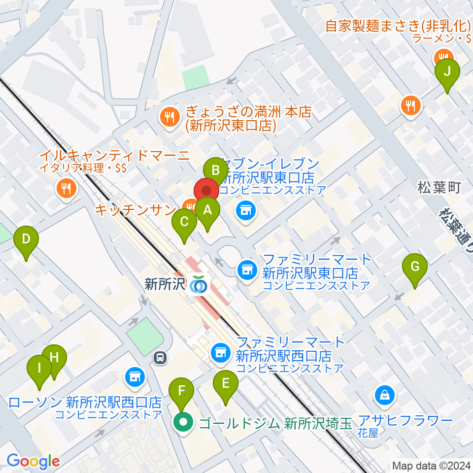 空の上の音楽教室周辺のカフェ一覧地図