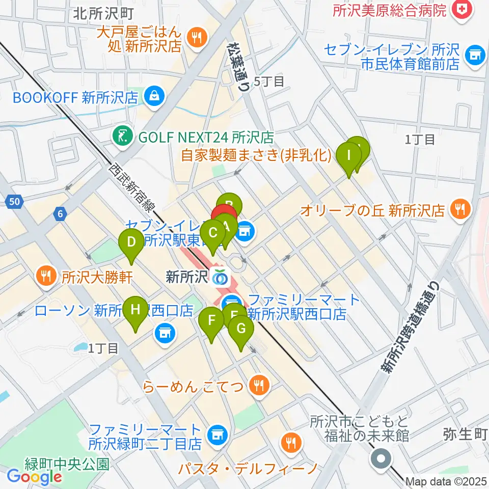 空の上の音楽教室周辺のカフェ一覧地図