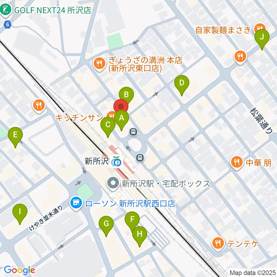 空の上の音楽教室周辺のカフェ一覧地図