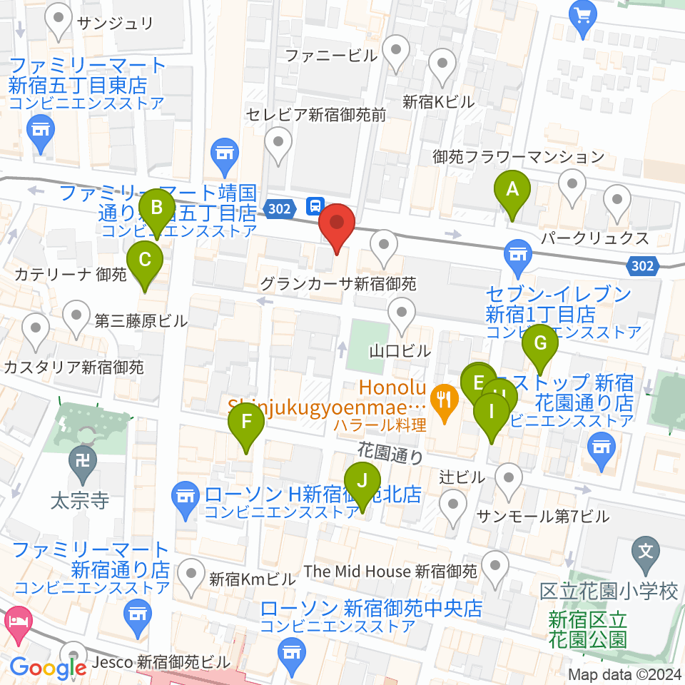 新宿シアターブラッツ周辺のカフェ一覧地図