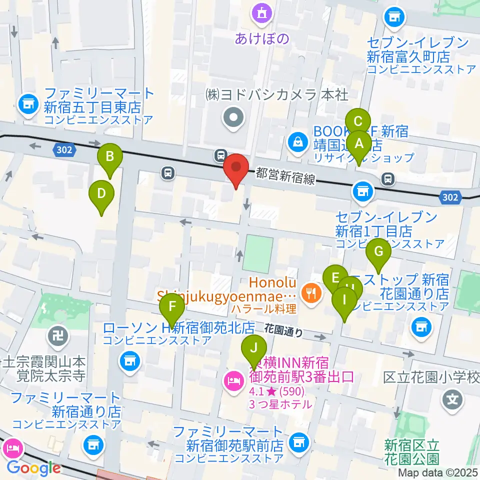 新宿シアターブラッツ周辺のカフェ一覧地図