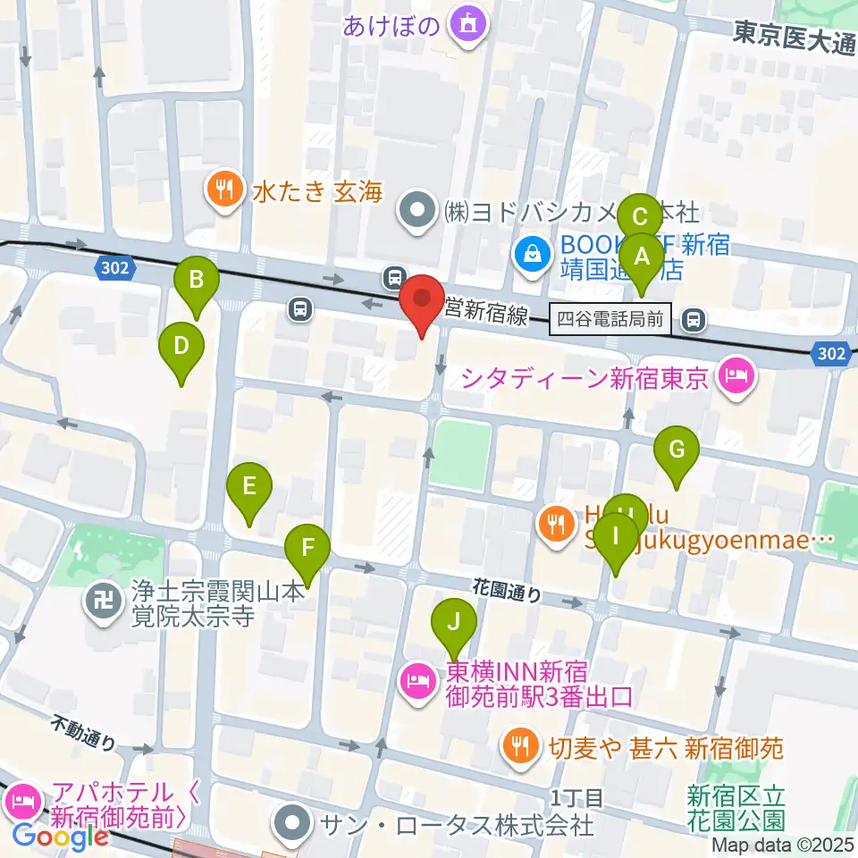 新宿シアターブラッツ周辺のカフェ一覧地図