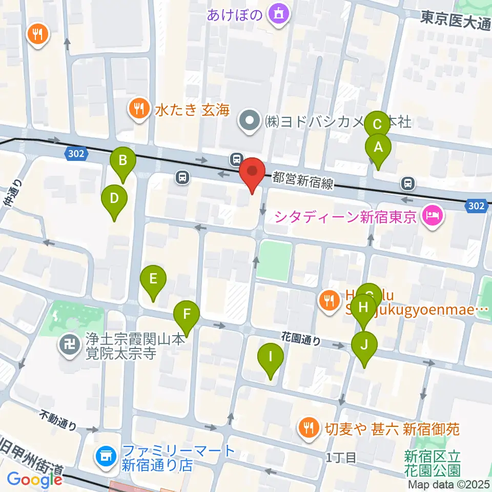 新宿シアターブラッツ周辺のカフェ一覧地図