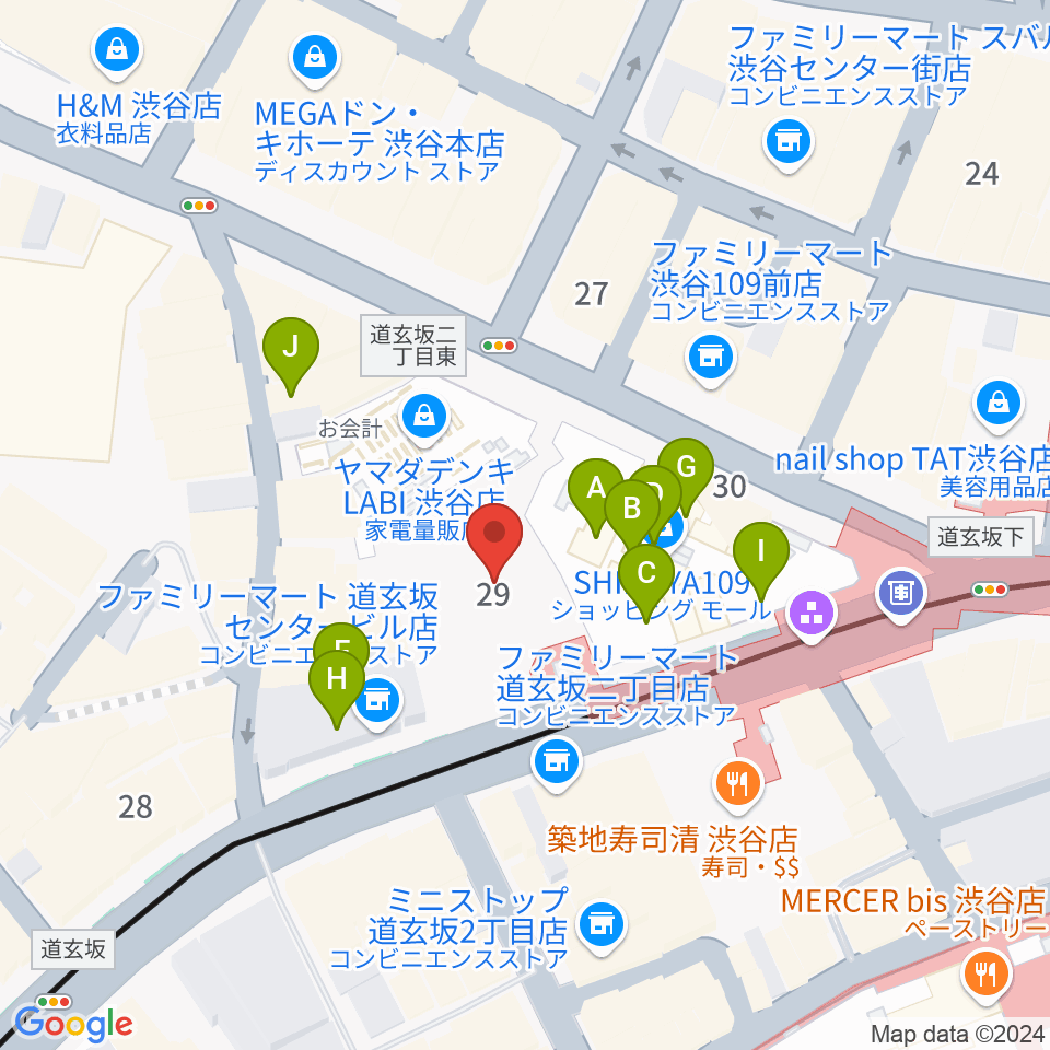 CBGKシブゲキ!!周辺のカフェ一覧地図