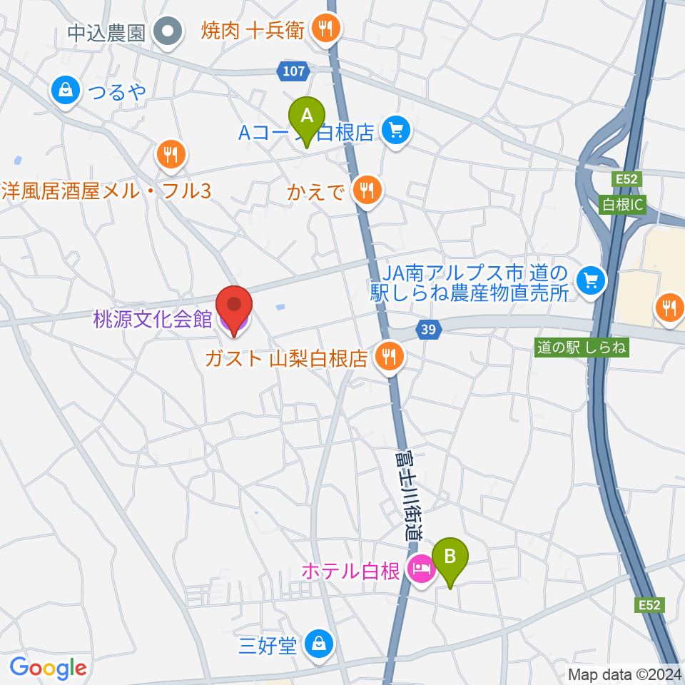 桃源文化会館周辺のカフェ一覧地図