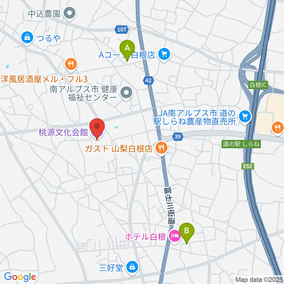 桃源文化会館周辺のカフェ一覧地図