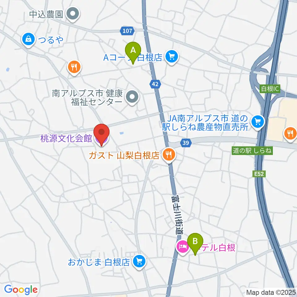 桃源文化会館周辺のカフェ一覧地図