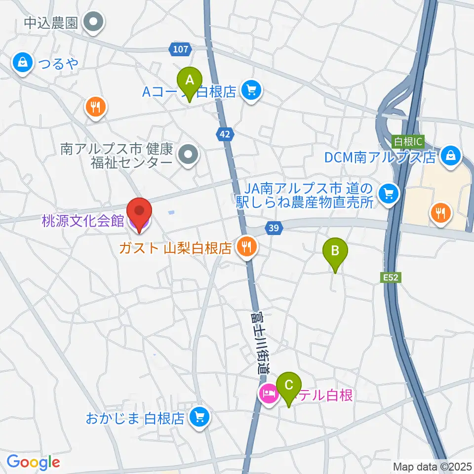 桃源文化会館周辺のカフェ一覧地図
