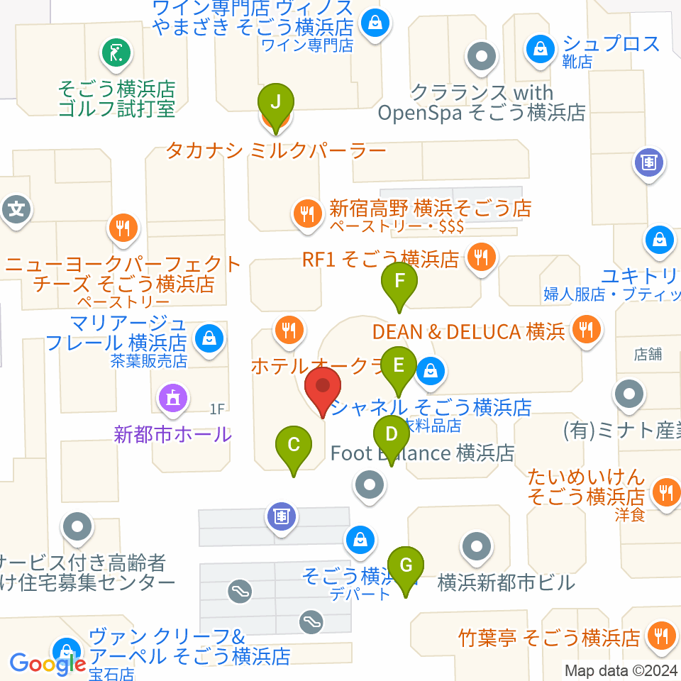 新都市ホール周辺のカフェ一覧地図