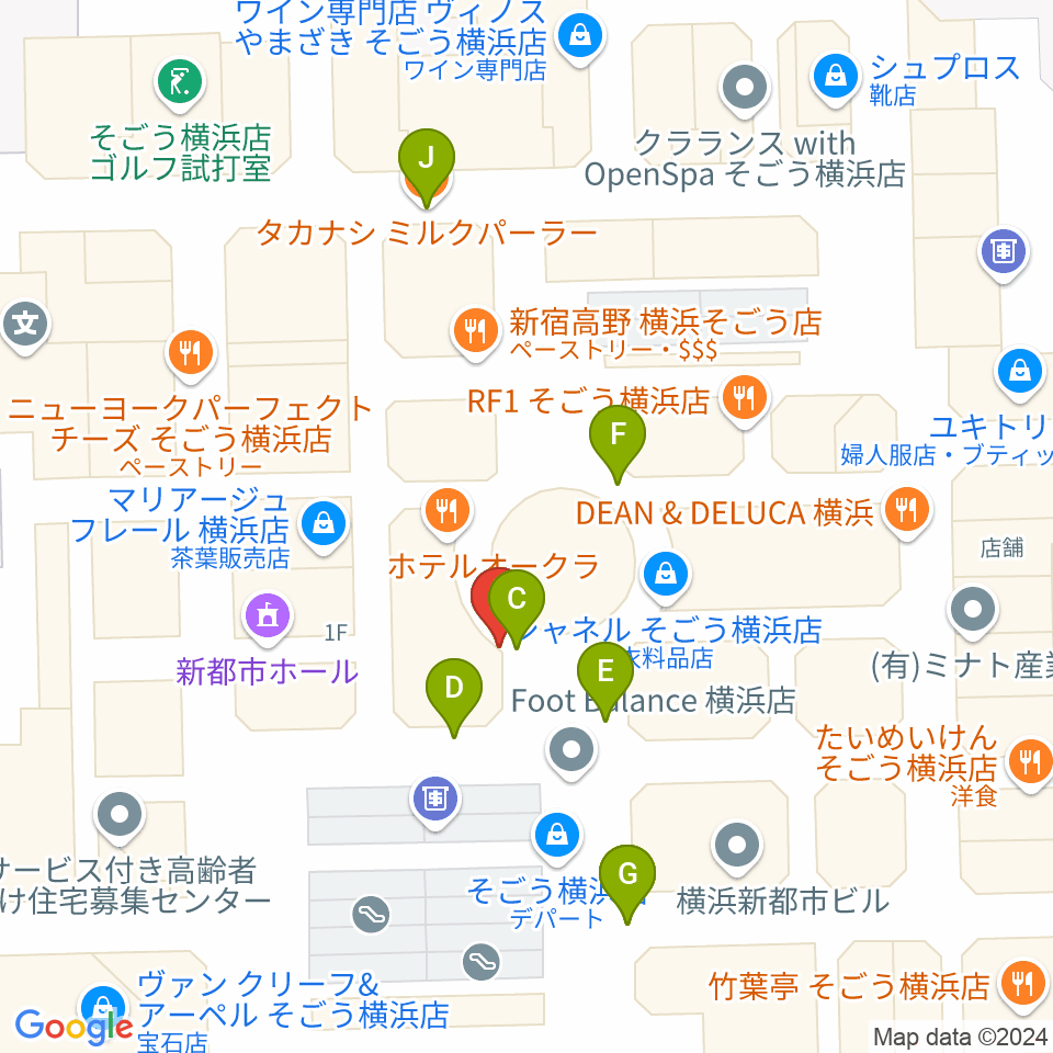 新都市ホール周辺のカフェ一覧地図