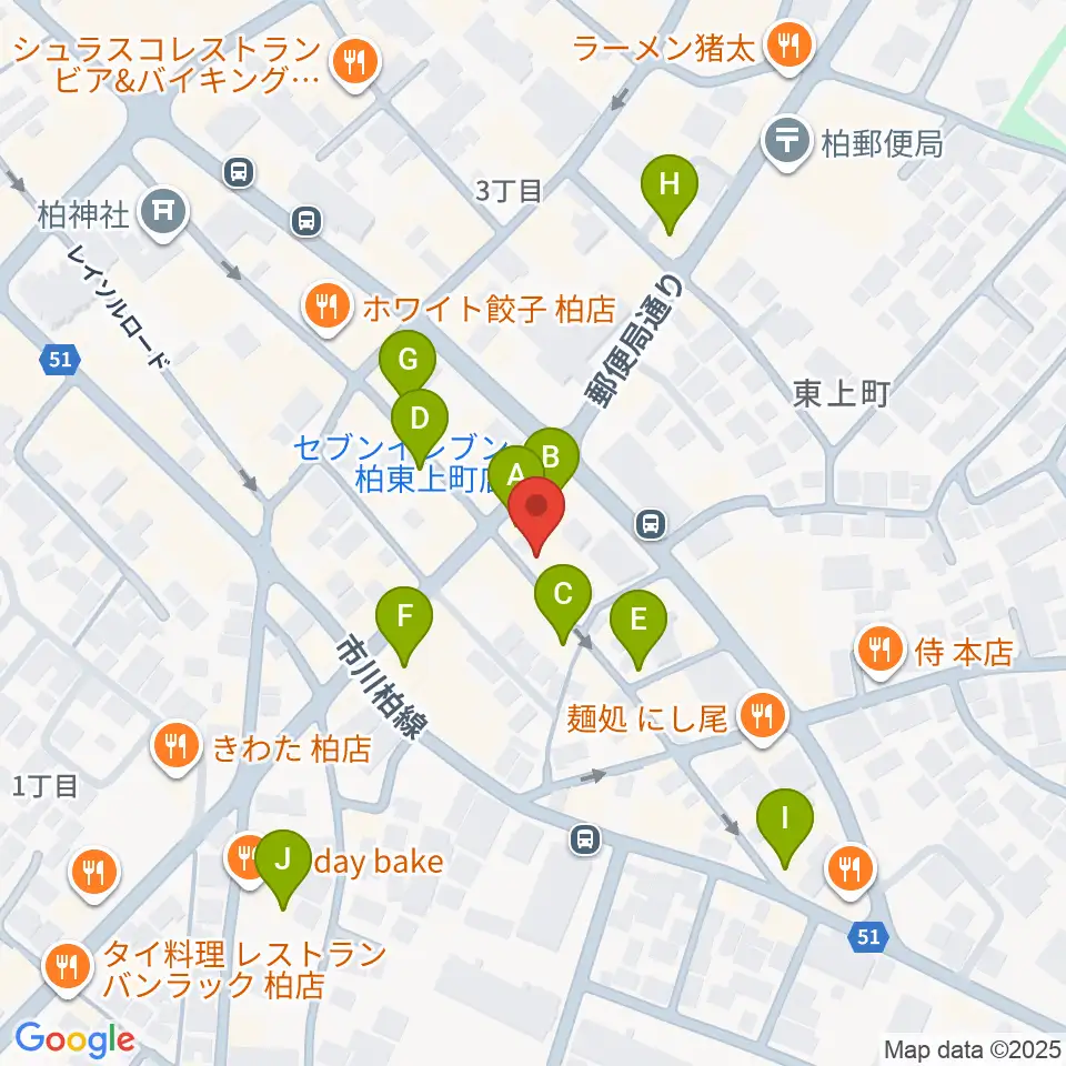 DOMe柏周辺のカフェ一覧地図