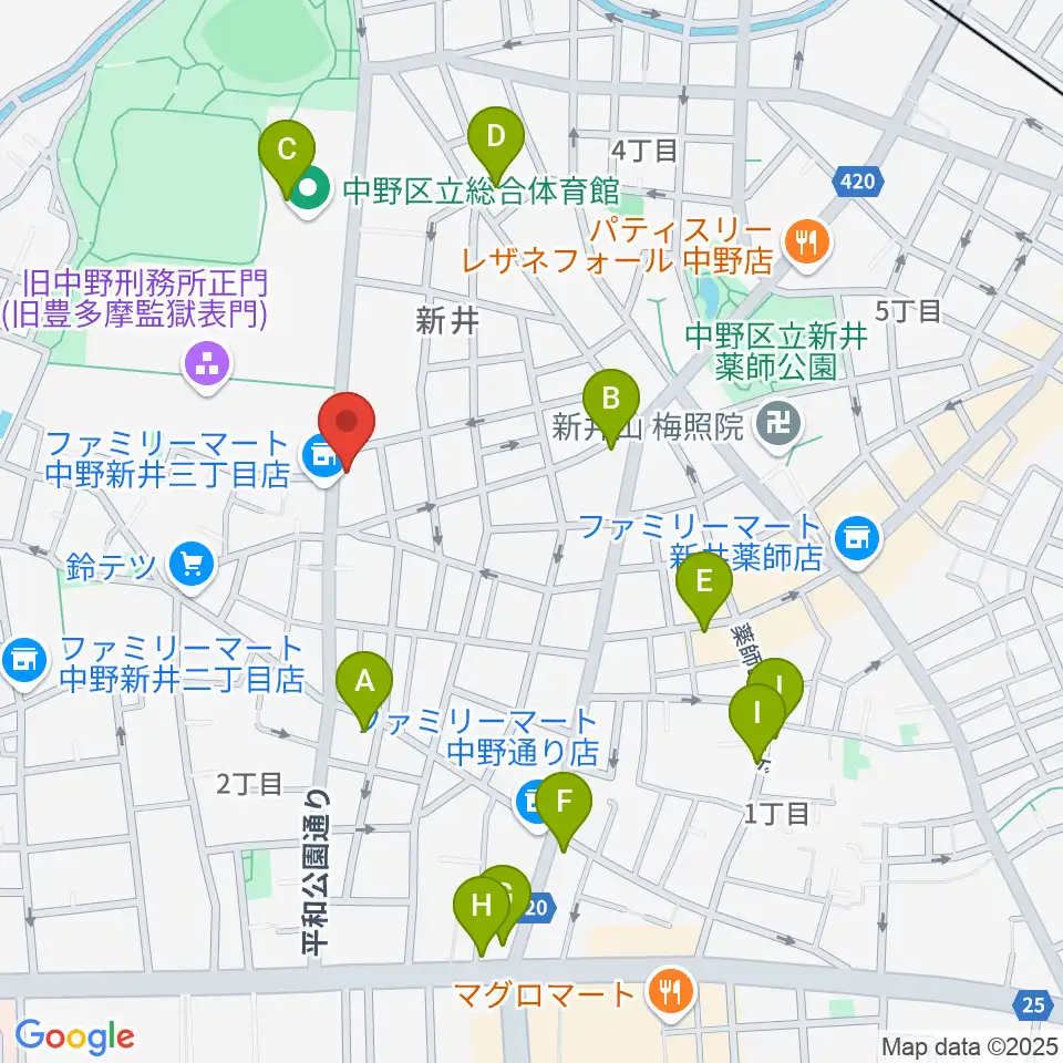 中野 Studio twl周辺のカフェ一覧地図