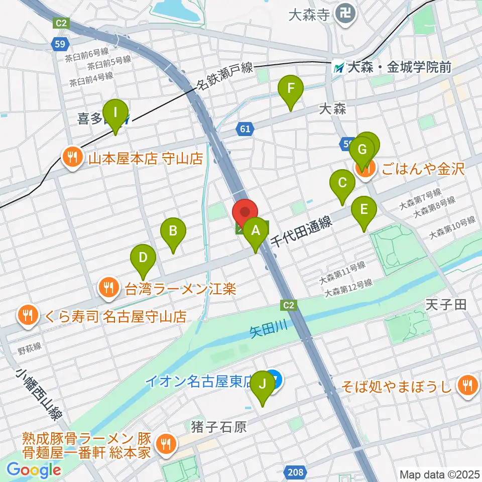 スタジオ異空間周辺のカフェ一覧地図