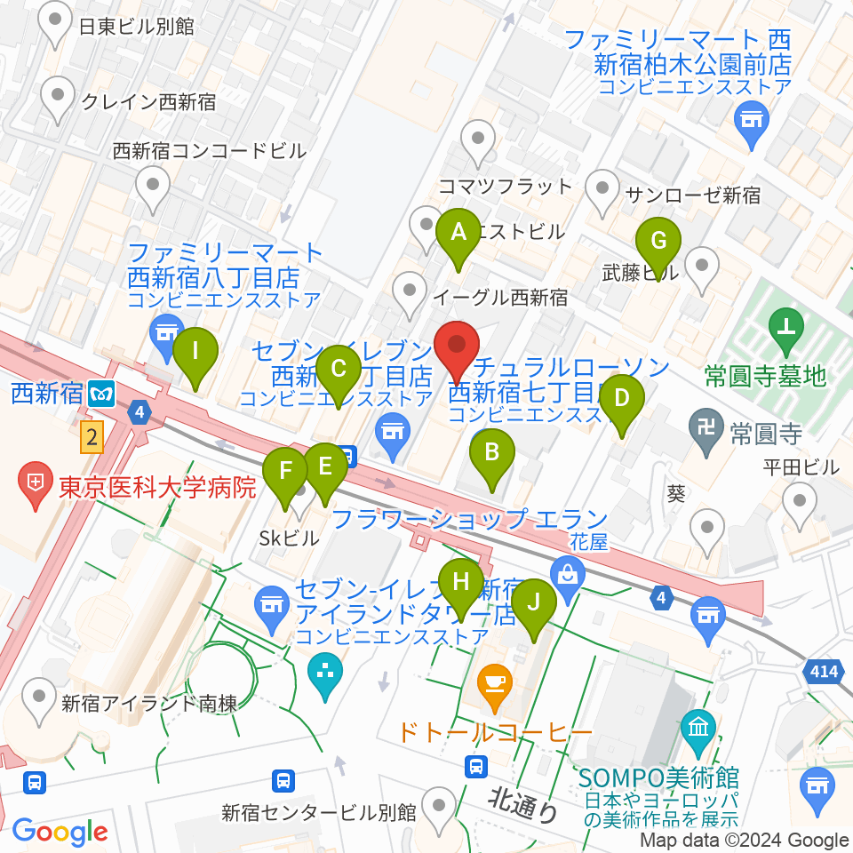 関交協ハーモニックホール周辺のカフェ一覧地図