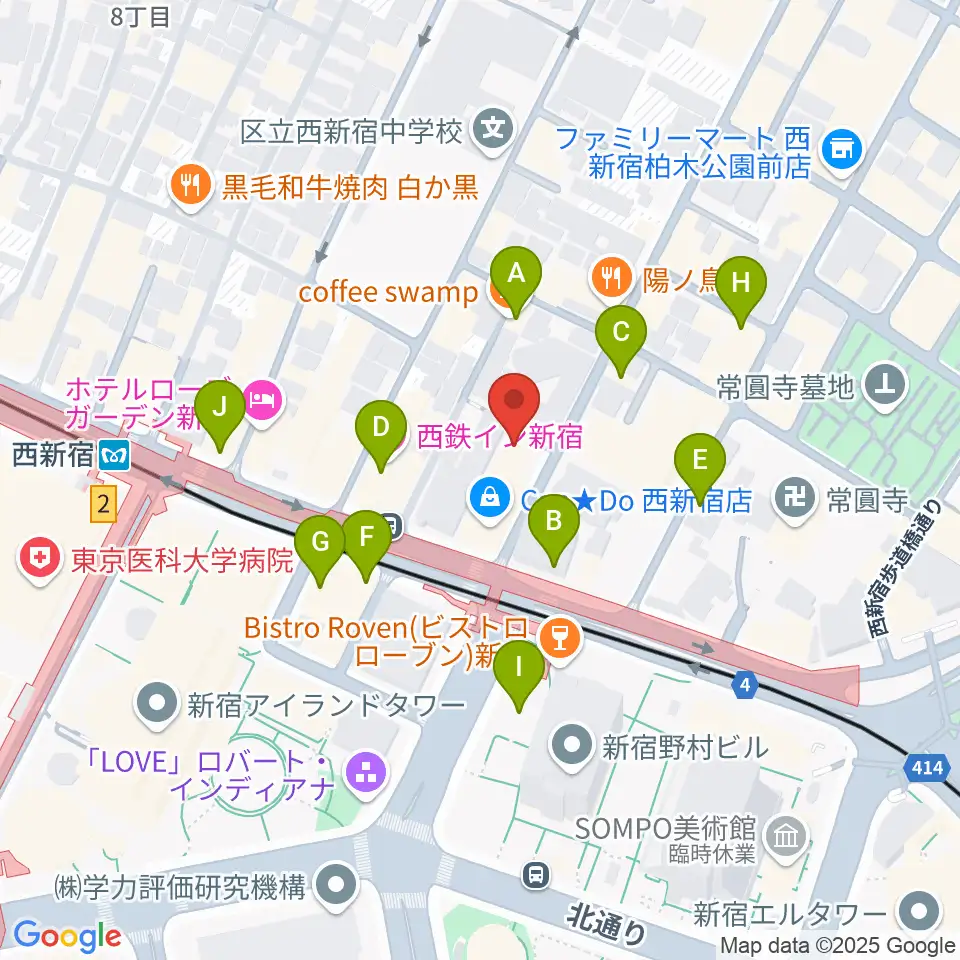 関交協ハーモニックホール周辺のカフェ一覧地図
